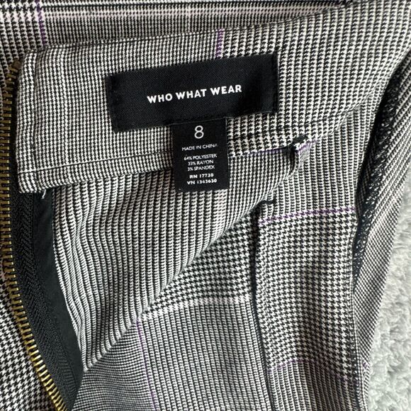 Who What Wear Skirt Womens 8 Wrap Plaid Black Asymmetrical Clueless Prep Ivy - Picture 7 of 14